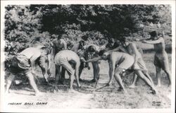 Boys Playing Indian Ball Game Cherokee, NC Native Americana Postcard Postcard Postcard