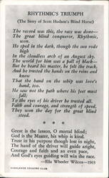 Rhythmic's Triumph Poem by Ella Wheeler Wilcox Highlands Country Club Postcard