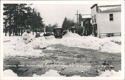 Main St. Highlands, NC in Winter Snow 1952 North Carolina Postcard Postcard Postcard