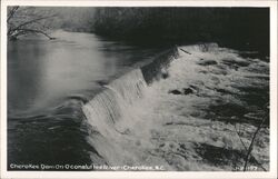 Cherokee Dam on Oconaluftee River Postcard