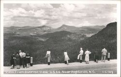 People at scenic overlook near Highlands, NC North Carolina Postcard Postcard Postcard