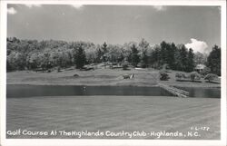 Highlands Country Club Golf Course with Pond Postcard