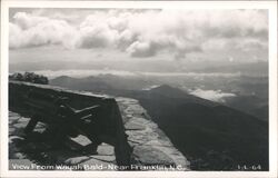 View From Wayah Bald - Rustic Bench Overlooking Mountain Vista Postcard