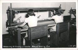 Weaving at Berry Schools Mount Berry, GA Postcard Postcard Postcard