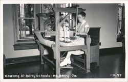 Woman Weaving at Loom, Berry Schools, Mount Berry, Georgia Postcard Postcard Postcard