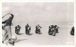 Motorcycle Races on Daytona Beach Florida Postcard Postcard Postcard