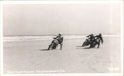 Motorcycle Races - Daytona Beach, Florida Postcard Postcard Postcard