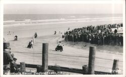 Motorcycle Races on Daytona Beach Postcard