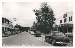 Crystal River, Florida Street Scene Regent Theatre Postcard Postcard Postcard