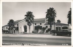 Daytona Beach, Florida Public Library on City Island Postcard