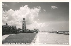 Daytona Beach, FL Band Shell and Clock Tower Postcard