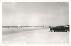 Cars Parked on New Smyrna Beach Florida Postcard Postcard Postcard