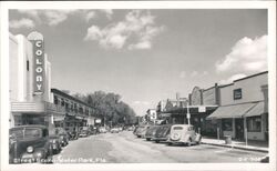 Colony Theatre Street Scene Winter Park FL Postcard