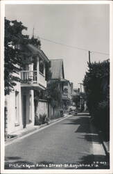 Picturesque Aviles Street - St. Augustine, Florida Postcard