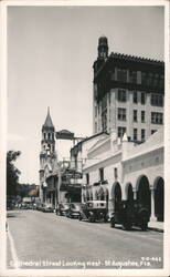 Cathedral Street Looking West Matanzas Theatre Chimes Grill Postcard