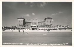 Sheraton Plaza Hotel Underpass to Beach Postcard