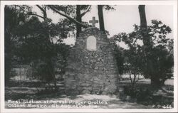 First Station of Forest Prayer Grottos, Oldest Mission Postcard