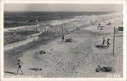 Beachgoers at Fernandina Beach, Florida Postcard