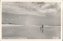 Beach Scene at Fernandina, Florida Postcard