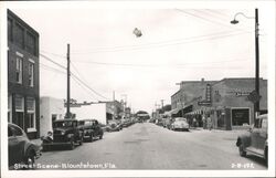 Blountstown Florida FL Street Scene Downtown Main Street Cars Postcard