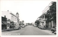 Live Oak, FL - Street Scene with Hotel Suwannee Postcard