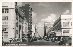 Orange Avenue, Orlando, Florida - Vintage Street Scene Postcard