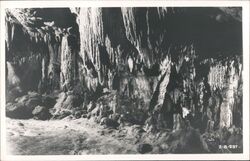 Stalactites and Stalagmites in Cave Postcard