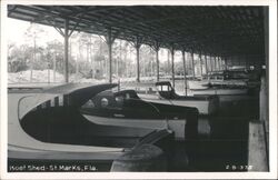 Vintage Boat Shed, St. Marks, Florida Postcard