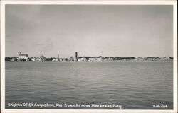 St. Augustine, Florida Skyline Across Matanzas Bay Postcard