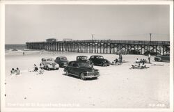 The Pier at St. Augustine Beach, Florida with Cars Postcard