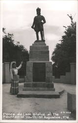 Ponce de Leon Statue at Fountain of Youth Postcard