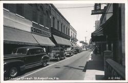 St. George Street Businesses, Vintage Street Scene Postcard