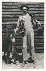 Tennessee Mountaineer with Donkey, Rifle, and Jug Postcard