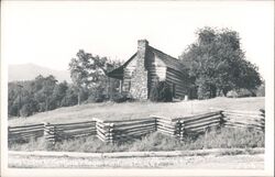 Log Cabin at Fontana Village, Fontana Dam Postcard