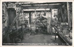 Old Kitchen, Oldest Wooden Schoolhouse, St. Augustine, FL Postcard