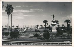 Bridge of Lions & Ponce De Leon Monument Postcard