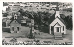 Midget City Country Church and School Postcard