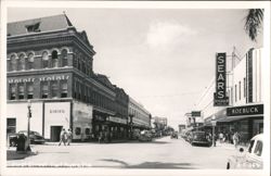 First Street Scene with Sears Roebuck - Fort Myers, FL Postcard