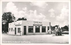 Turner Bros. Restaurant and Gas Station, Chiefland, Florida Postcard