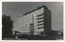 Hotel Lincoln with Cars on Street Postcard
