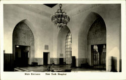 Main Entrance New York Hospital Postcard