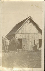 Farm Scene - Horses People Postcard Postcard