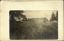 Building Log Cabin Scenic, ME Postcard Postcard