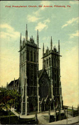 First Presbyterian Church, 6th Avenue Pittsburgh, PA Postcard Postcard