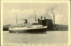 S. S. Saint John Leaving For Boston Postcard