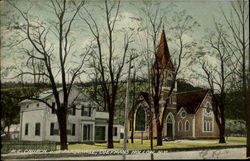 M. E. Church And Parsonage Postcard