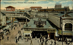 Subway And Elevated Stations Coney Island, NY Postcard Postcard