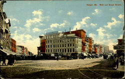 Main And Broad Street Bangor, ME Postcard Postcard