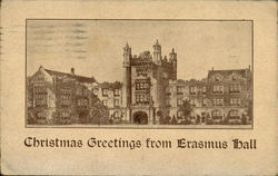 Christmas Greetings from Erasmus Hall Postcard