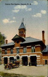 Central Fire Station Postcard